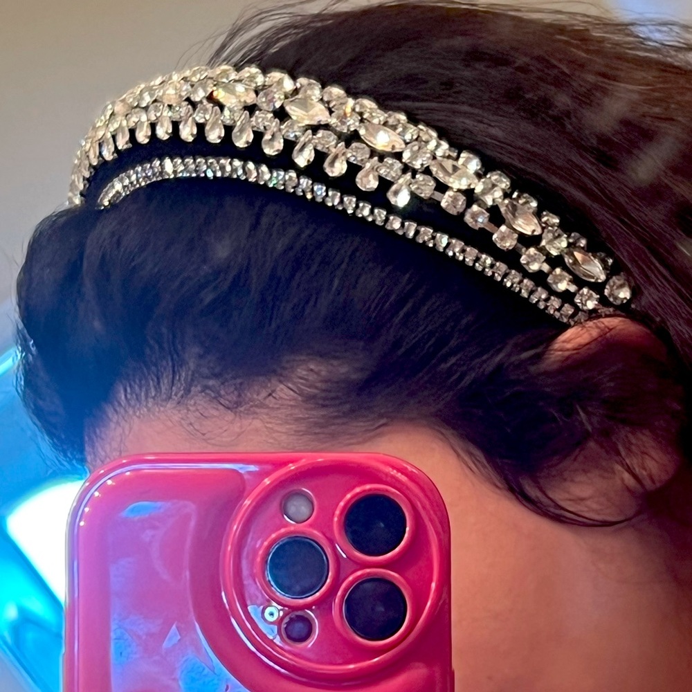 Cubic Zirconia Water-drop Decor Headband